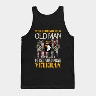 Never Undertimate An Old Man 101st Airborne Division Veteran  Mens Tank Top